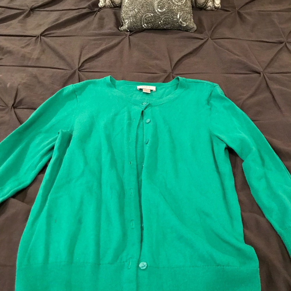 Emerald green cardigan from the loft. Size M